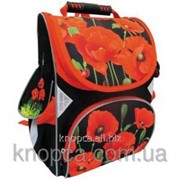 Рюкзак школьный "Маки на черном" с ортопедической спинкой, JO-1512