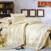 Комплект постельного белья шелковый жаккард La scala LUX-12 Семейный фотография
