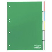 Durable Разделитель Durable, А4, с запаянными табуляторами на 5 разделов, перфорация Зеленый