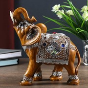 Сувенир полистоун “Слон в попоне-кольчуге с мозаикой и золотыми узорами“ 21х9х19,5 см фото