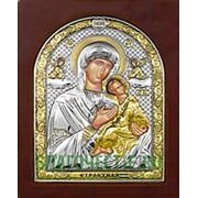 Beltrami Страстная Богородица, серебряная икона с позолотой в деревянной рамке, на магните Высота иконы 20 см фото