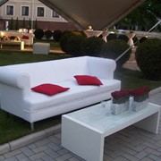 Диван с круглыми подлокотниками фото