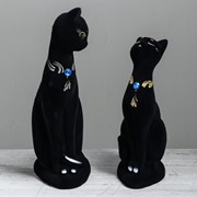 Копилка “Кошки Парочка“, покрытие флок, чёрная, 31 см фото