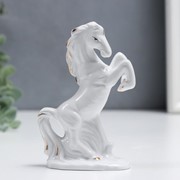 Сувенир керамика “Белоснежный конь на дыбах“ с золотом 11,5 см фото
