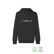 Черная толстовка худи Tesla хлопок фотография