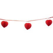 Гирлянда с подвесками Сердца красная 9х6см 2м фото