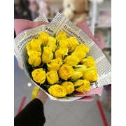 Букет из желтых роз 11 шт 50 см фотография