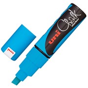 Маркер меловой UNI “Chalk“, 8 мм, СИНИЙ, влагостираемый, для гладких поверхностей, PWE-8K L.BLUE фотография