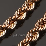 18к Пустотелая золотая цепь Корда 5мм с алмазной обработкой фото