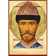 Мастерская копий икон Николай II, император, святой страстотерпец, копия иконы на иконной доске (ручная работа) Высота иконы 12 см