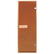 Дверь стеклянная (ПЛ-40Л, бронза, коробка липа)