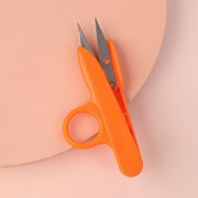 Ножницы для обрезки ниток, 12 см, с кольцом, цвет оранжевый