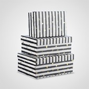 Набор из Трех подарочных Прямоугольных Коробок “Black and White“ фото