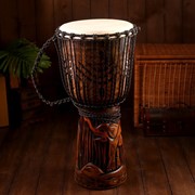 Музыкальный инструмент барабан джембе “Тёмный“ 60х25х25 см МИКС фотография