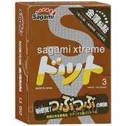 Презервативы Sagami Xtreme Feel Up с точечной текстурой и линиями прилегания - 3 шт. фото