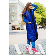 Пальто женское синие дутое АМ/-5-723 фотография