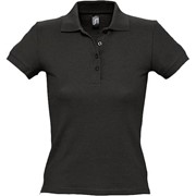 Рубашка поло женская PEOPLE 210 черная, размер L фотография