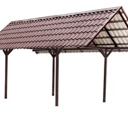 Производство навесов. Навес из металлопрофиля, поликарбоната фото