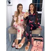 Комплект шелковой пижамы Фламинго фото