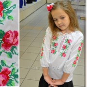 Вышиванка детская для девочки Розочка нежность фотография