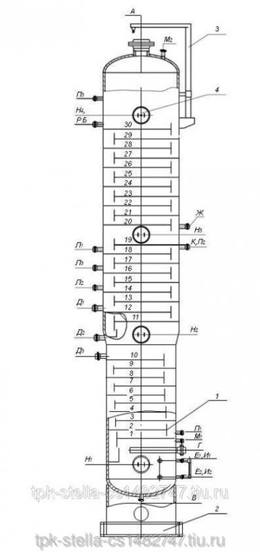 Колонна стабилизации нефти чертеж