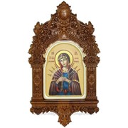Рукописная икона Образ Божией Матери Умягчение злых сердец на кипарисе фото