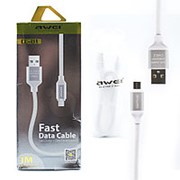 USB Data кабель Awei CL-81 Micro Usb 1m White (Белый) фото