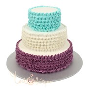 Свадебный торт с разноцветными рюшами №637 фотография