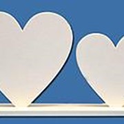 Сердечко 2 “Двойное сердечко на подставке белое“, мдф 6 мм, подставка 200*45мм фото