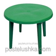 Стол круглый пластиковый D90 см зеленый фотография
