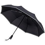 Зонт складной Gear, черный с темно-серым фотография