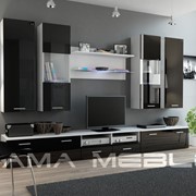 Гостиная Cama Dream II (белый/черный глянец) фото