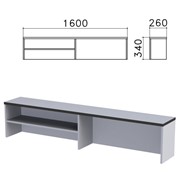Надстройка для стола письменного “Монолит“, 1600х260х340 мм, 1 полка, цвет серый, НМ39.11 фотография
