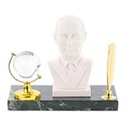 Подарок подставка для ручек "Бюст Путина" змеевик мрамолит