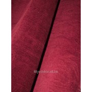 Ткань Вельвет красного цвета с мелким рубцом