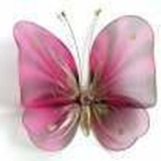 Бабочка декоративная для штор и тюлей большая розовый полосатик 20*18 см фото