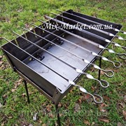 Раскладной мангал чемодан на 8 шампуров + комплект шампуров фото