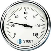 STOUT Термометр биметаллический с погружной гильзой. Корпус Dn 80 мм, гильза 50 мм 1/2“ фото