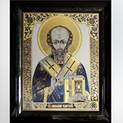Гравюра Икона Николай Чудотворец k0002005, гравюры, панно, церковная утварь фото