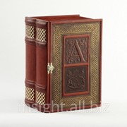 Книга-бар малый деревянный (натуральная кожа), Art. No 039-07-02-13 фото