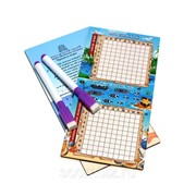 Настольная игра морской бой - Тихие воды, 2 стираемых маркера, 2 игровых поля фото