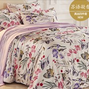 Шёлковый комплект постельного белья “Орхидеи и ирисы”, 19 моми, все размеры фото