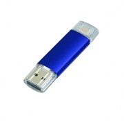 USB-флешка на 32 Гб.c дополнительным разъемом Micro USB, синий фото