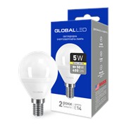 LED лампа GLOBAL G45 F 5W мягкий свет 220V E14 AP (1-GBL-143) фото