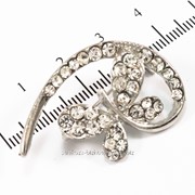 Брошь ''Бабочка'', серебряный металл, ( 4 см) 222151(14) фото