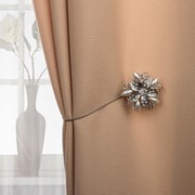 Подхват для штор 'Шикарный цветок', d 6 см, цвет серебряный фото