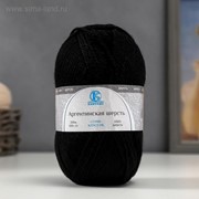 Пряжа “Аргентинская шерсть“ 100% импортная шерсть 200м/100гр (003, черный) фото