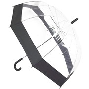 Прозрачный зонт-трость с чёрной окантовкой (купол 80 см) фотография