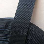 Репсовая ременная лента, ширина - 30 мм, цвет - чёрный, артикул СКУ 9018 фотография