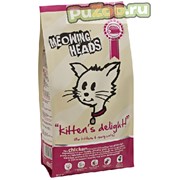 Meowing heads kitten delight - сухой корм для котят до 9 месяцев с курицей и рисом мяуинг хэдс восторг котенка фото